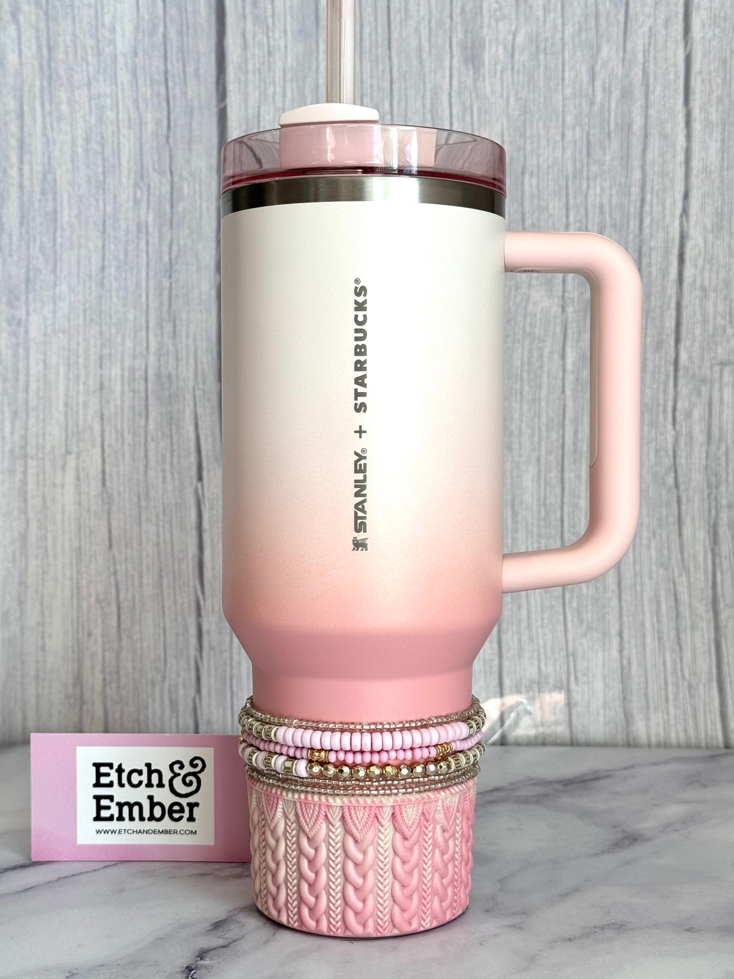 Light Pink Tumbler Bracelet Stack -fits 30-40oz