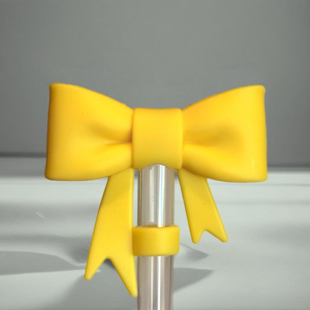 Yellow 3D Bow Straw Topper