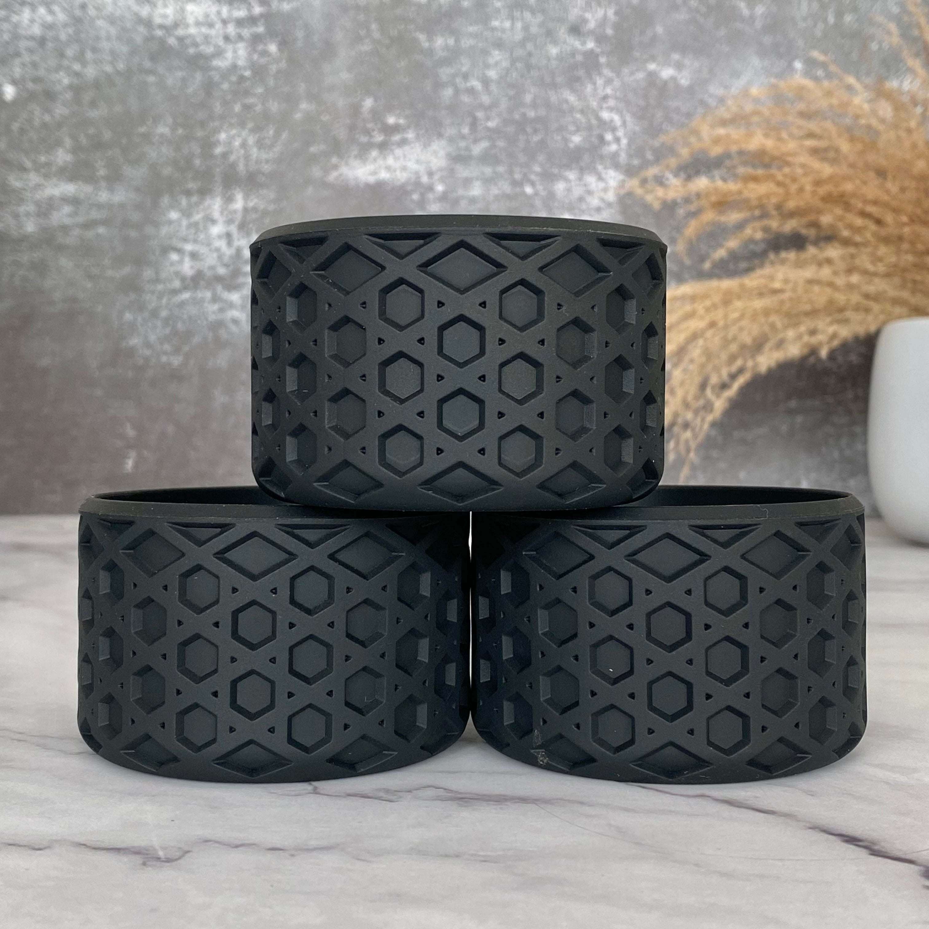 Black Lattice 40oz Tumbler Cup Cover with Straps