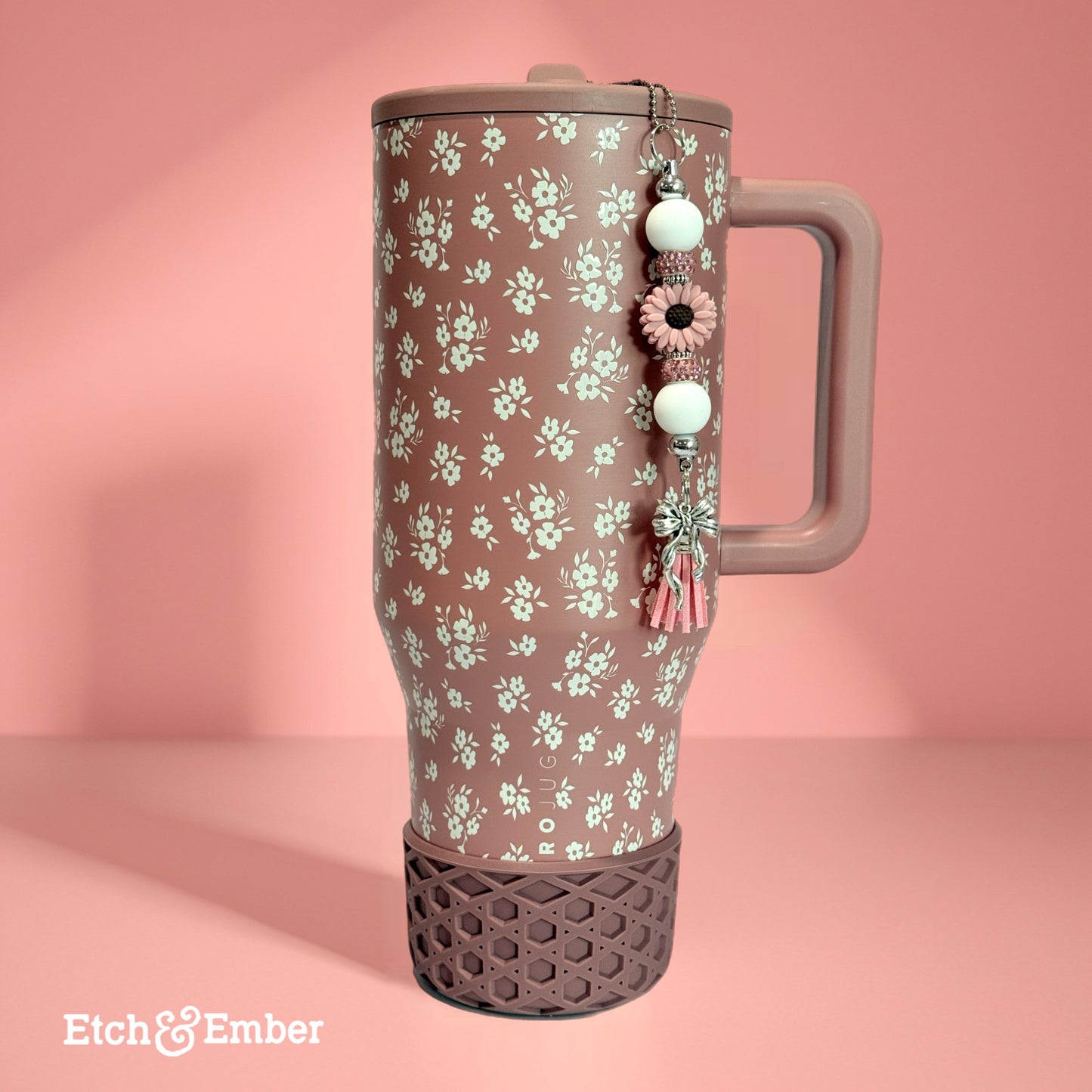 Deluxe Mauve Mum Bar Charm - Tumbler Handle Charm