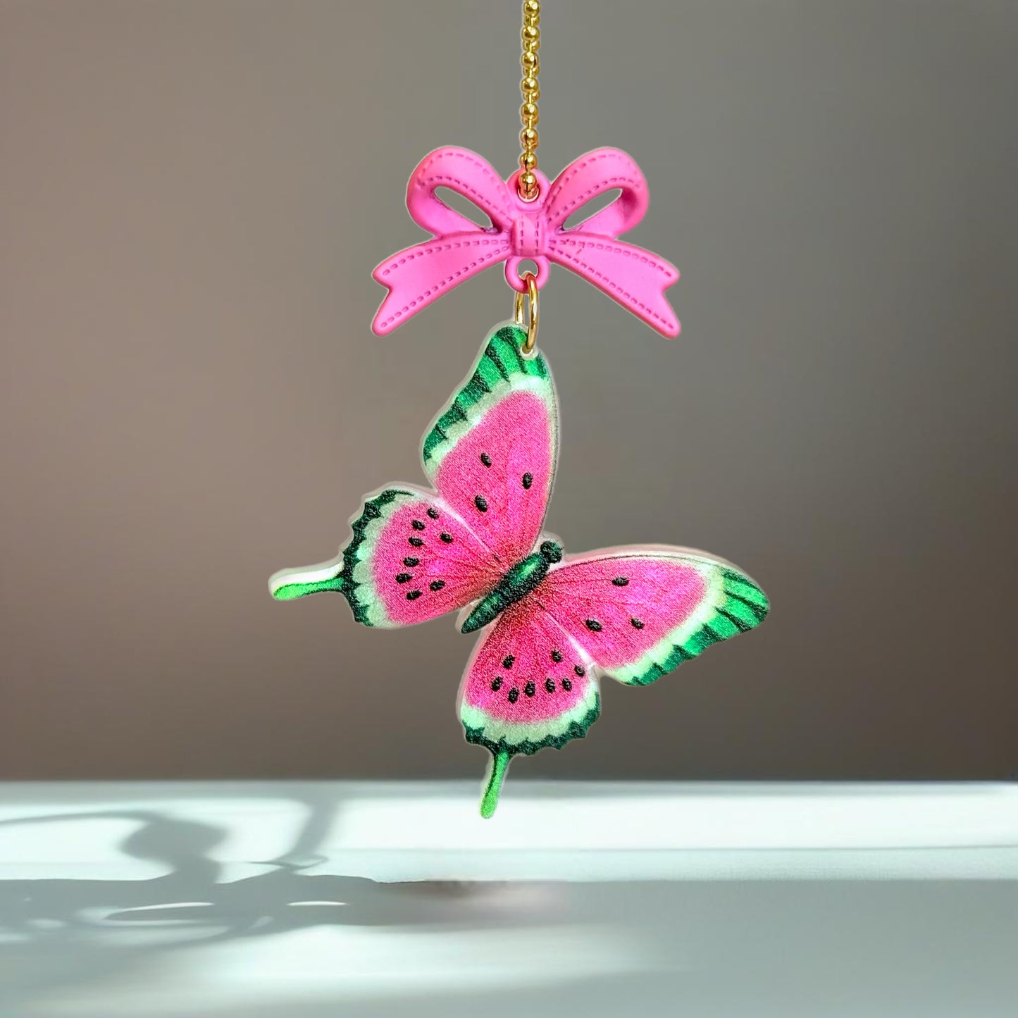 Watermelon Butterfly Charm - Tumbler Handle Charm