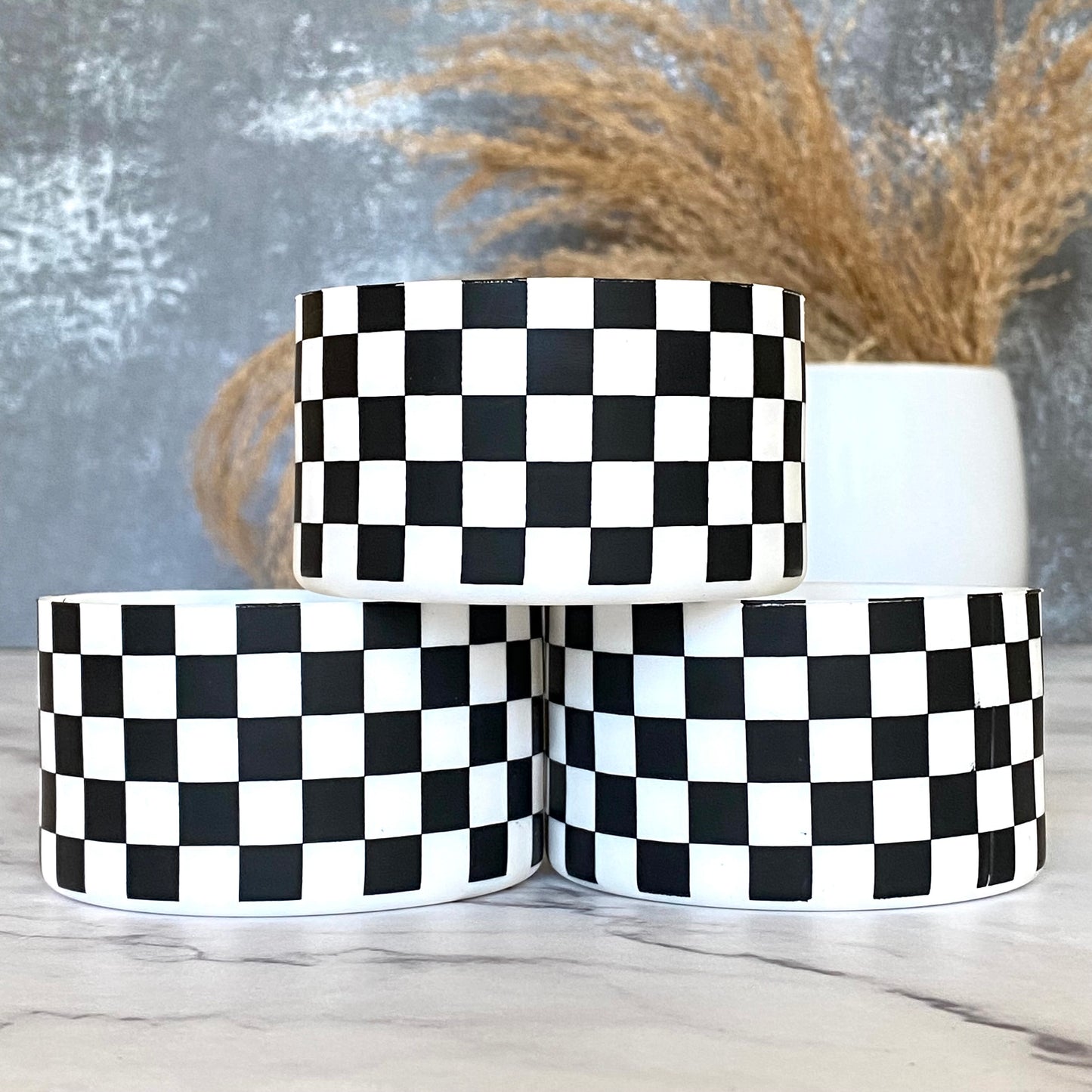 Black & White Checkers Tumbler Boot