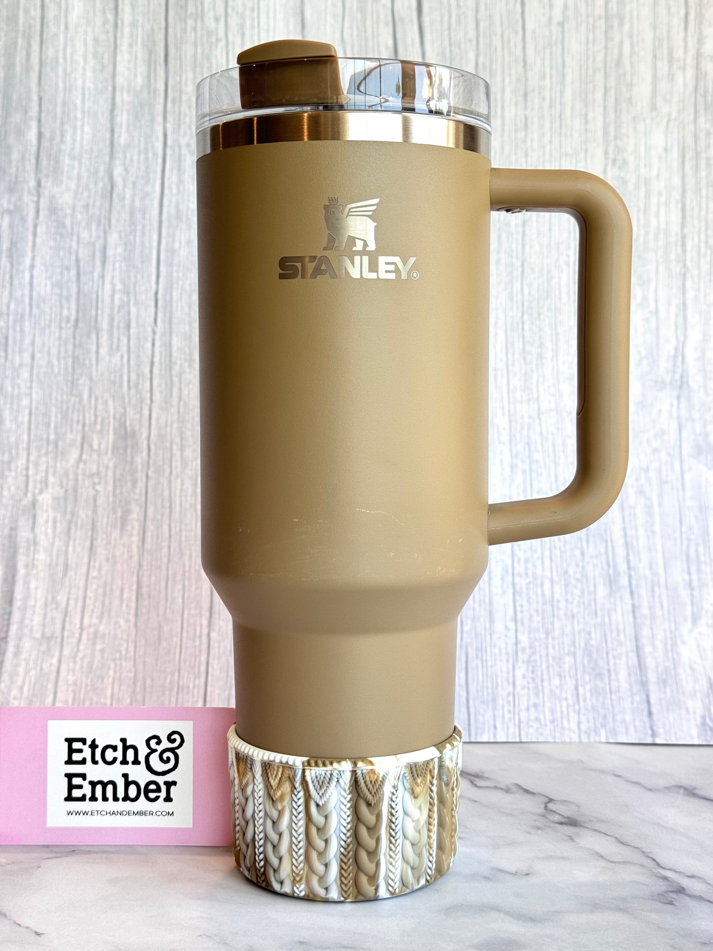 Basic Brown REMIX MACRAME Tumbler Boot -fits 20-40oz