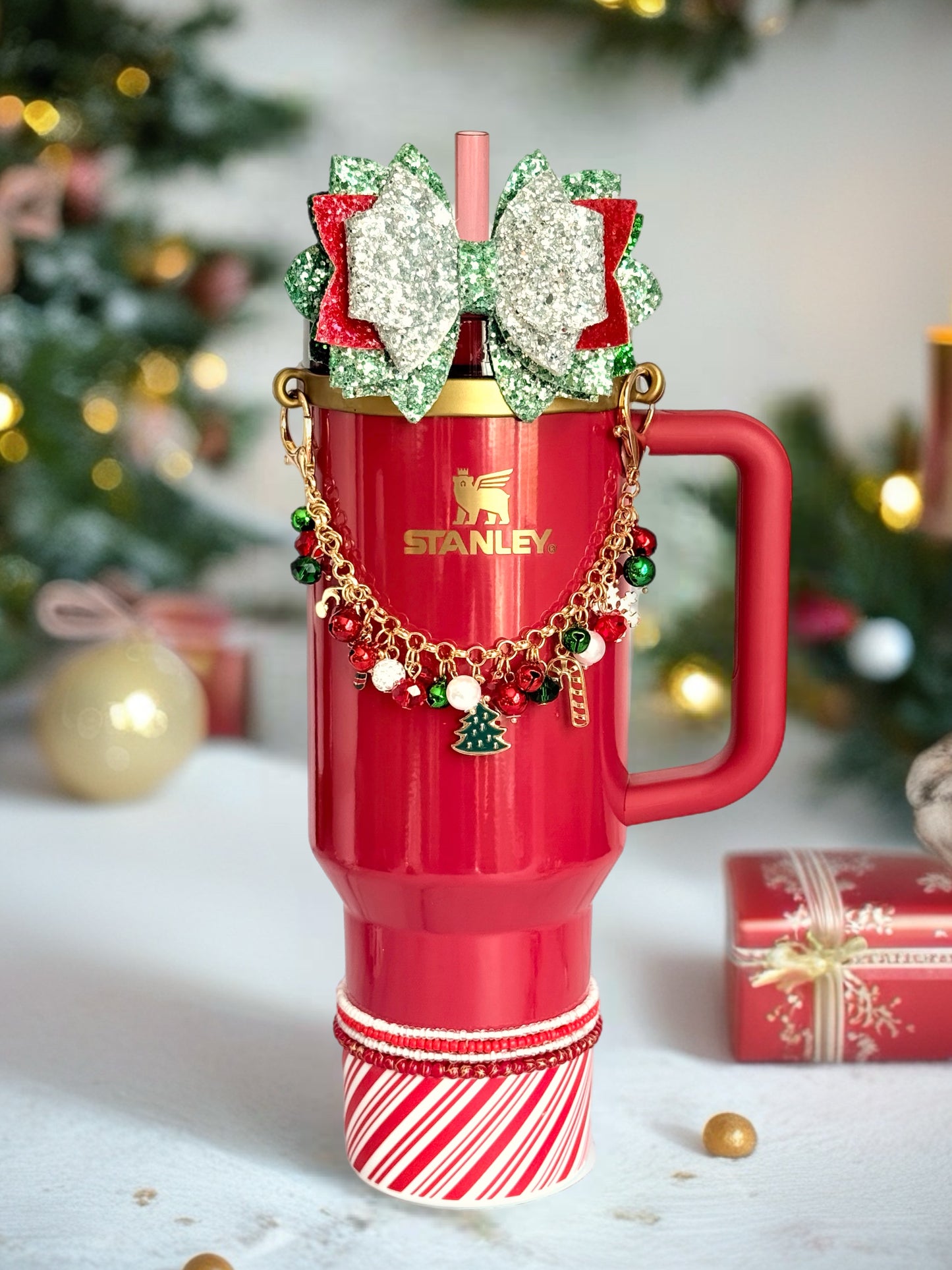 Christmas Jingle Deluxe Tumbler Charm Necklace