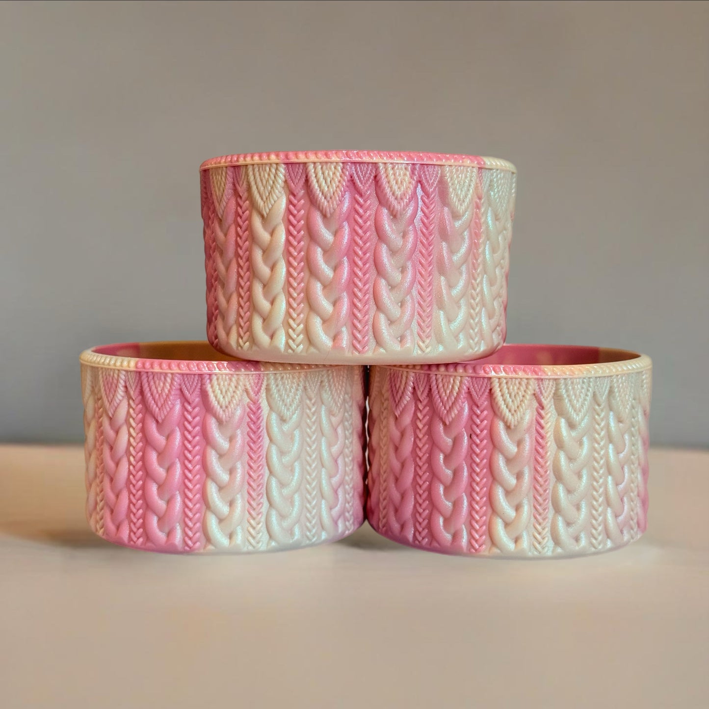 Pink Mesa Sunset Macrame Tumbler Boot - fits 20-40oz