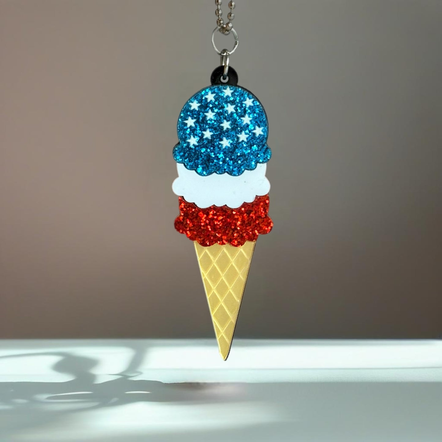 Fourth of July Ice Cream Charm - Tumbler Handle Charm