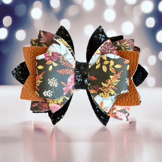Fall Pumpkins Glitter Tumbler Bow