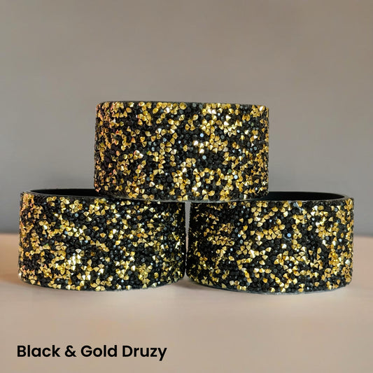 Black & Gold Druzy BLING Tumbler Boot -fits 40oz New!