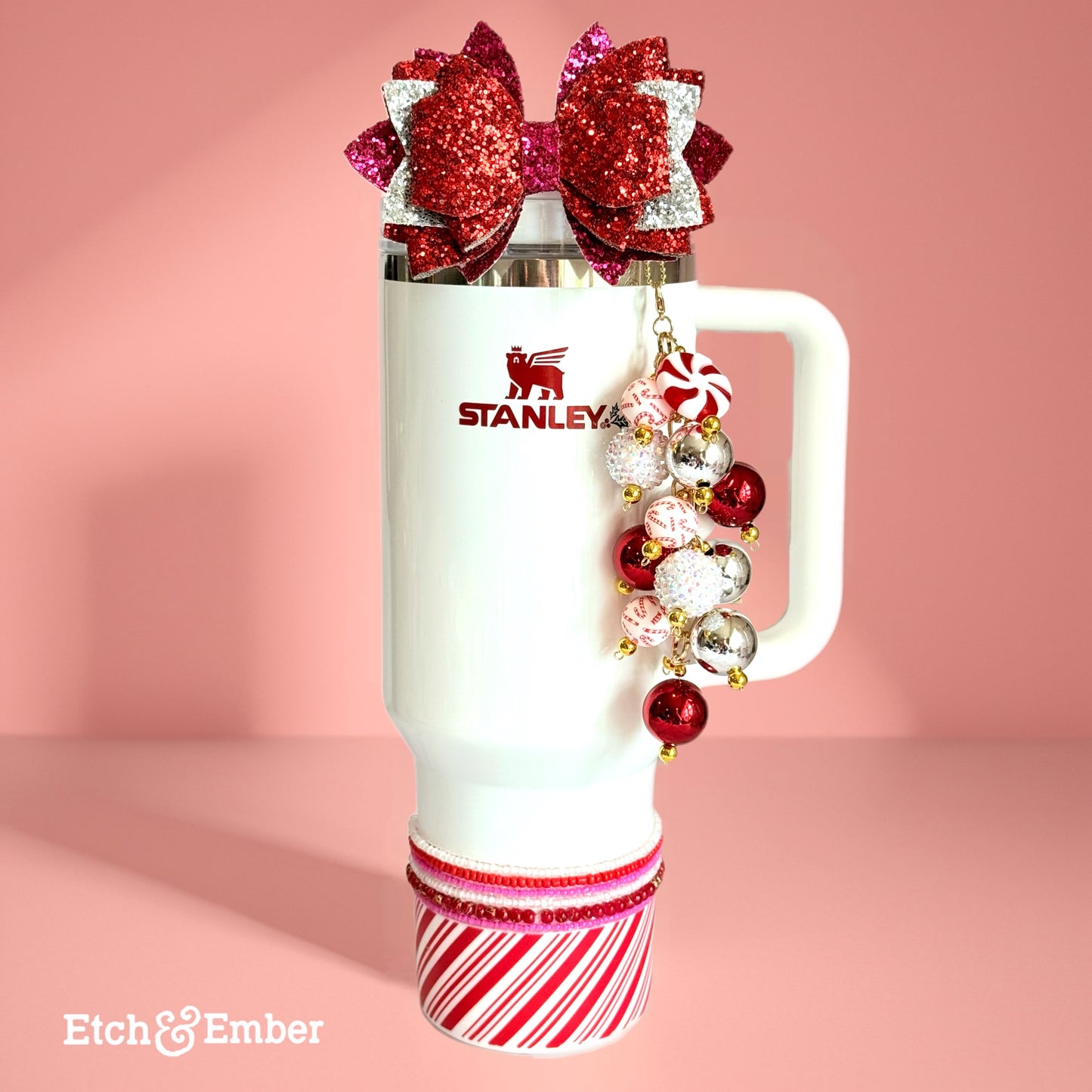 Peppermint Bauble Charm - Tumbler Handle Charm