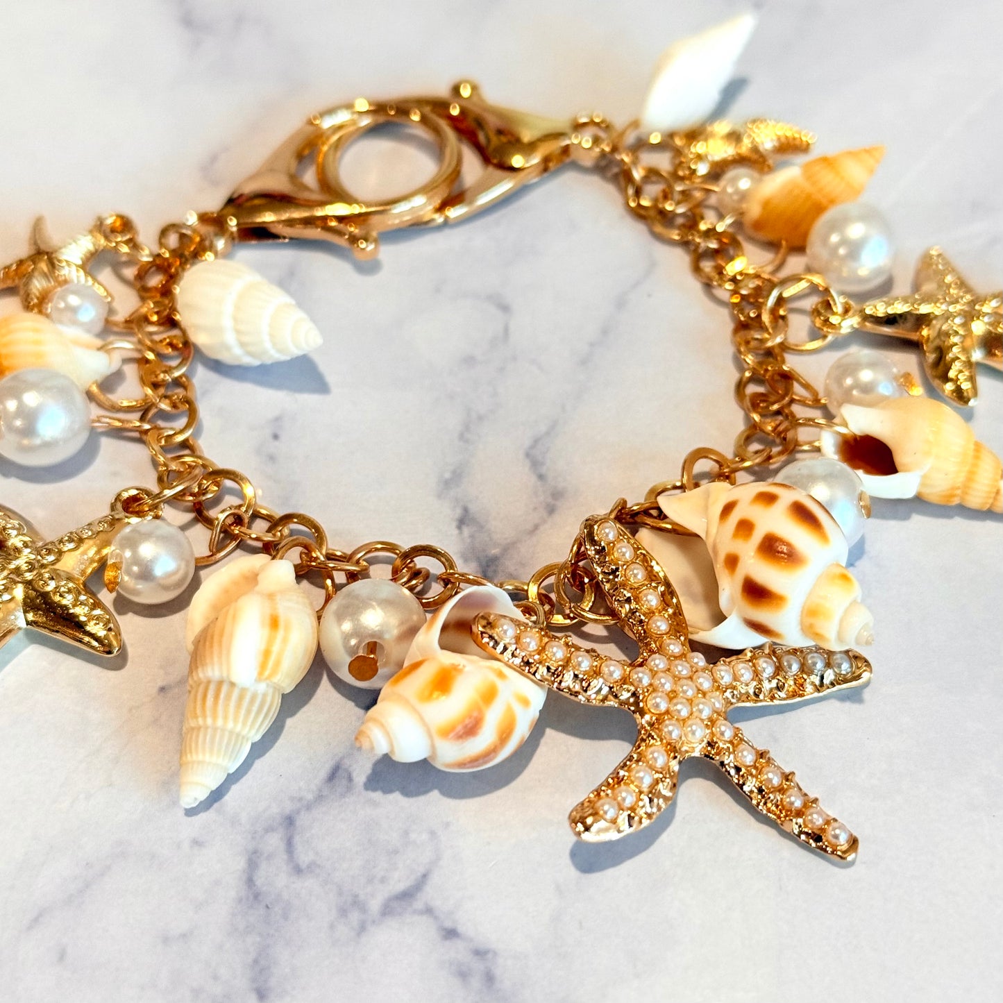 Sea Shells Deluxe Tumbler Charm Necklace