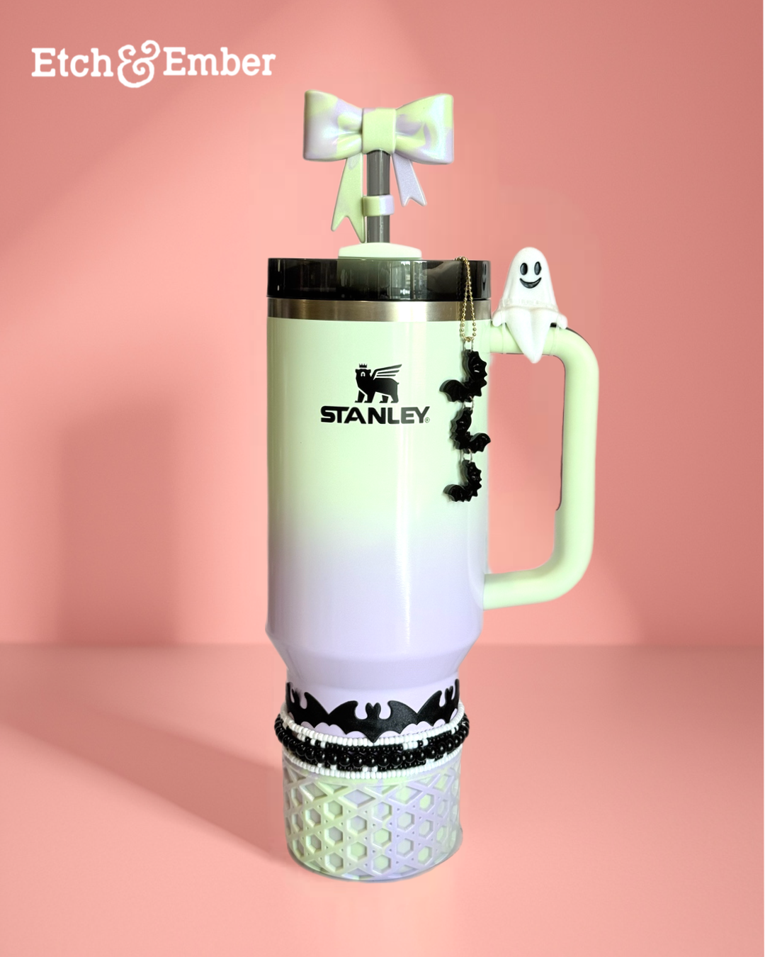 Sitting Ghost Charm - Tumbler Handle Charm