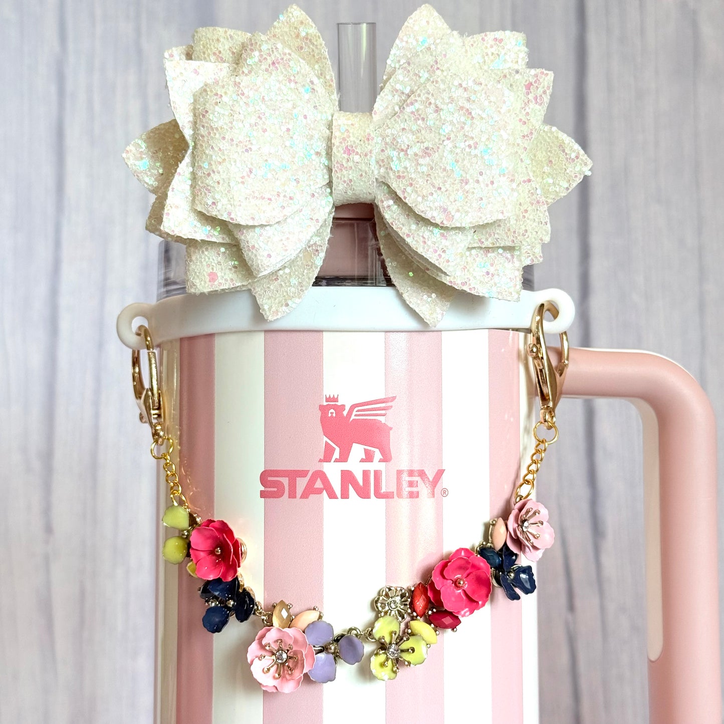 Floral Deluxe Tumbler Charm Necklace