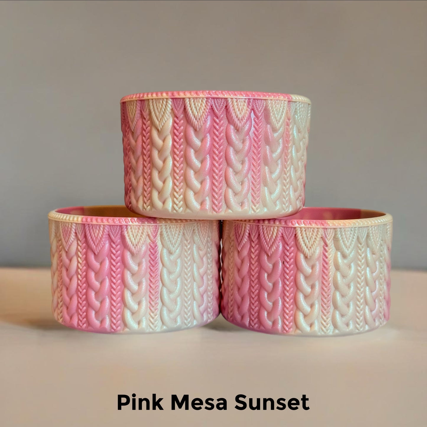 Pink Mesa Sunset Macrame Tumbler Boot - fits 20-40oz