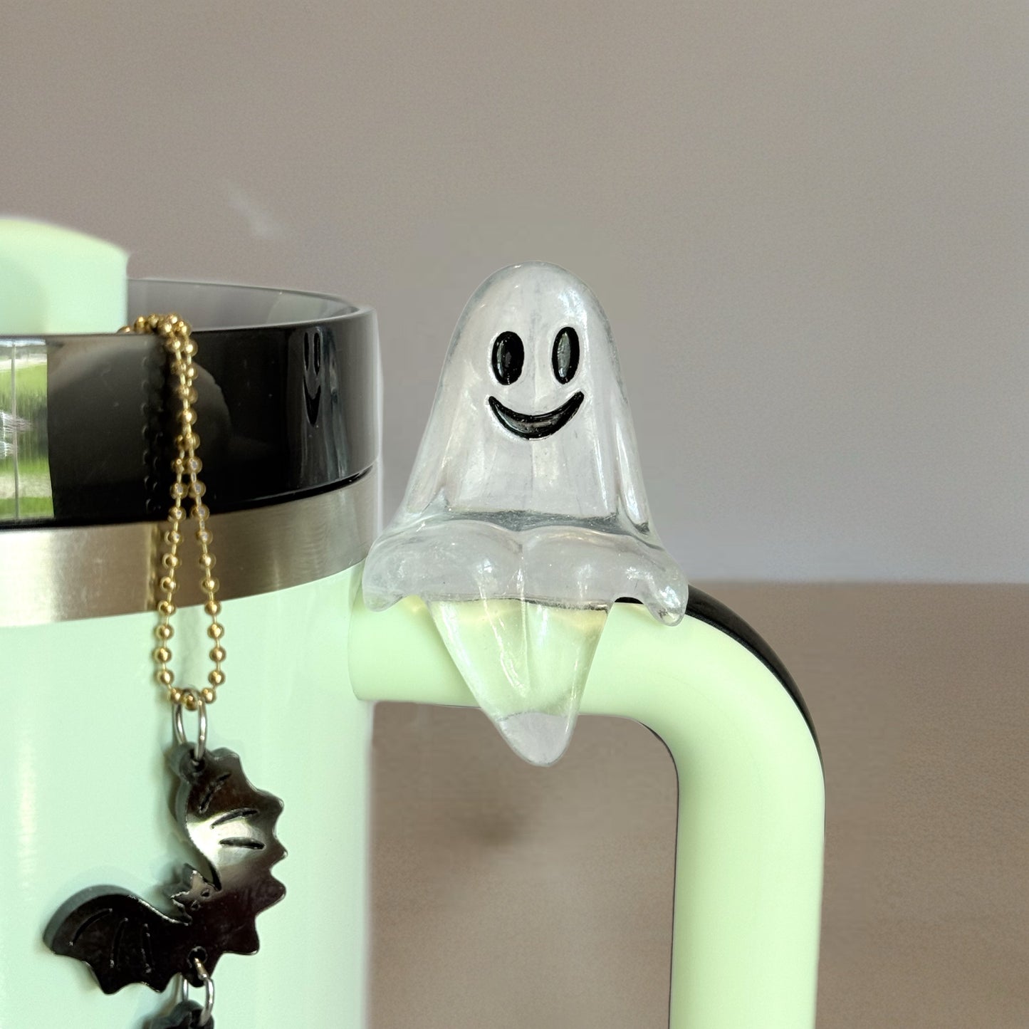 Sitting Ghost Charm - Tumbler Handle Charm