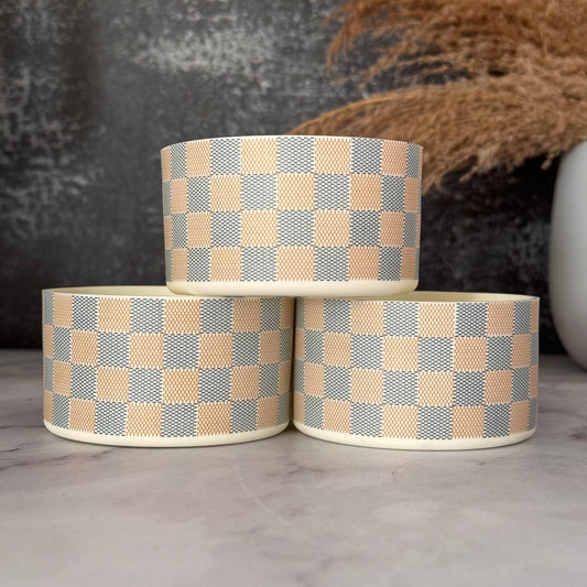 Cream Checkers Tumbler Boot -fits 20-40oz New!