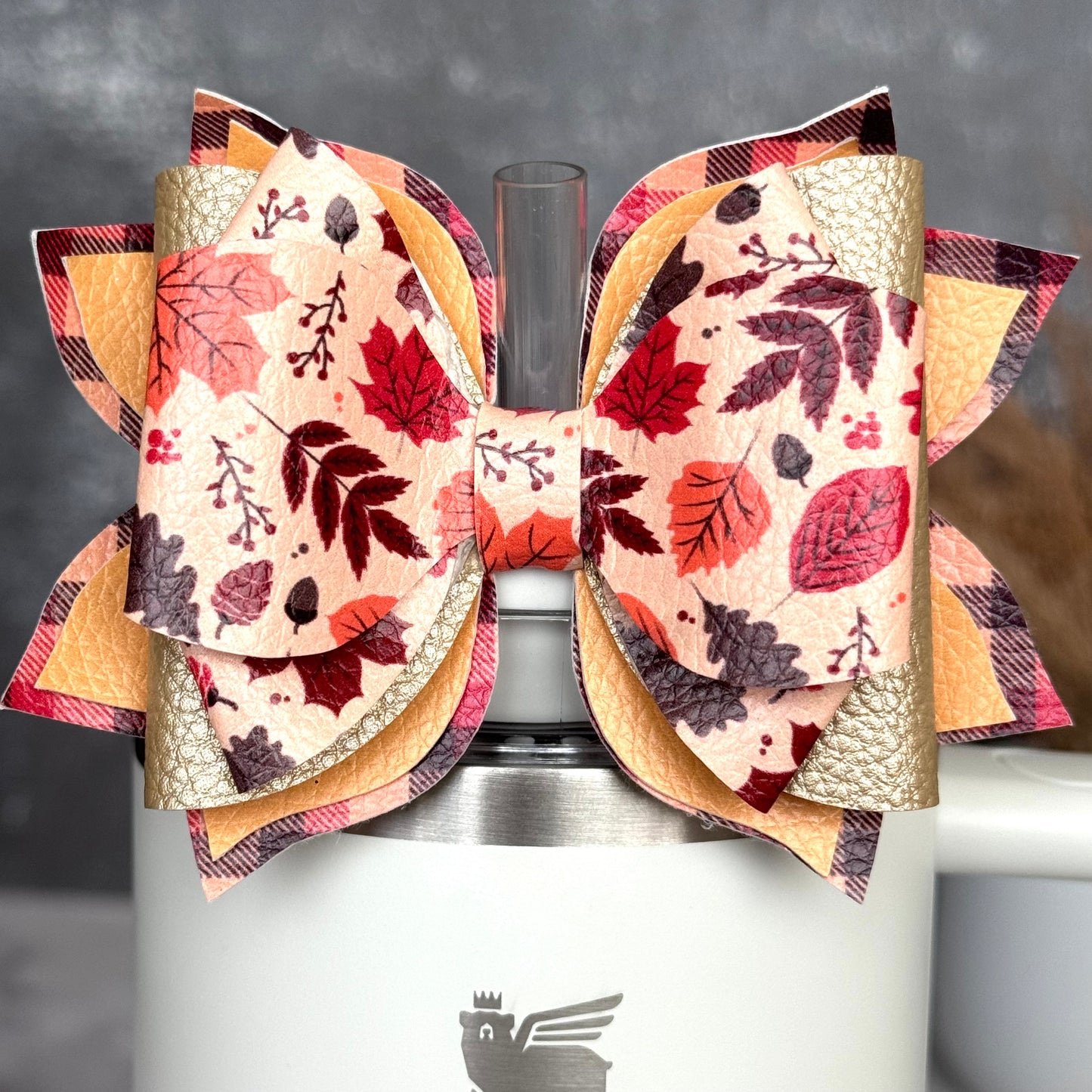 Fall Leaves Tumbler Bow