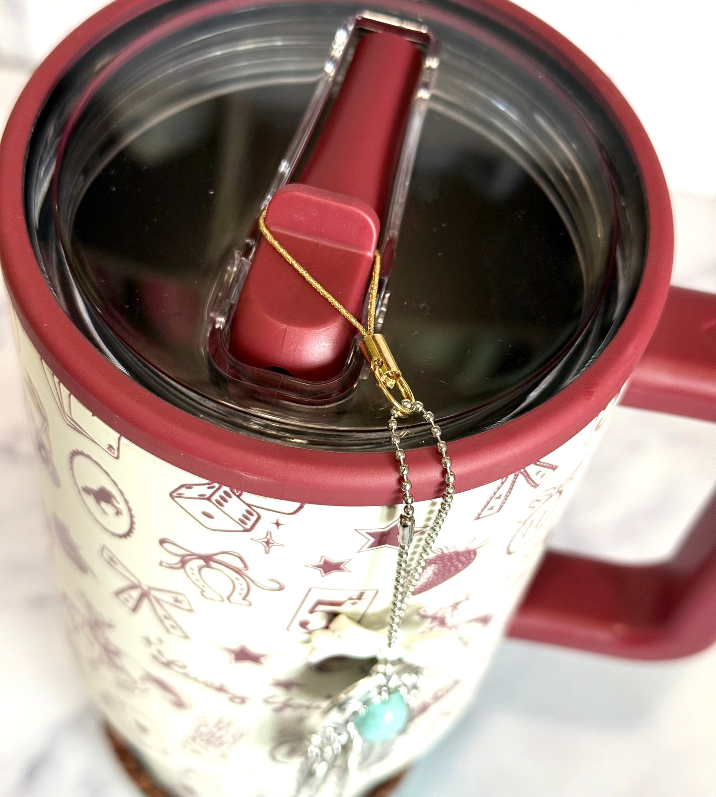 Gold Tumbler Charm Adapter for Flip Straws & Handles