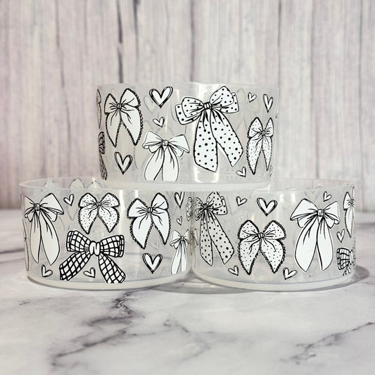 Clear White Bows Tumbler Boot