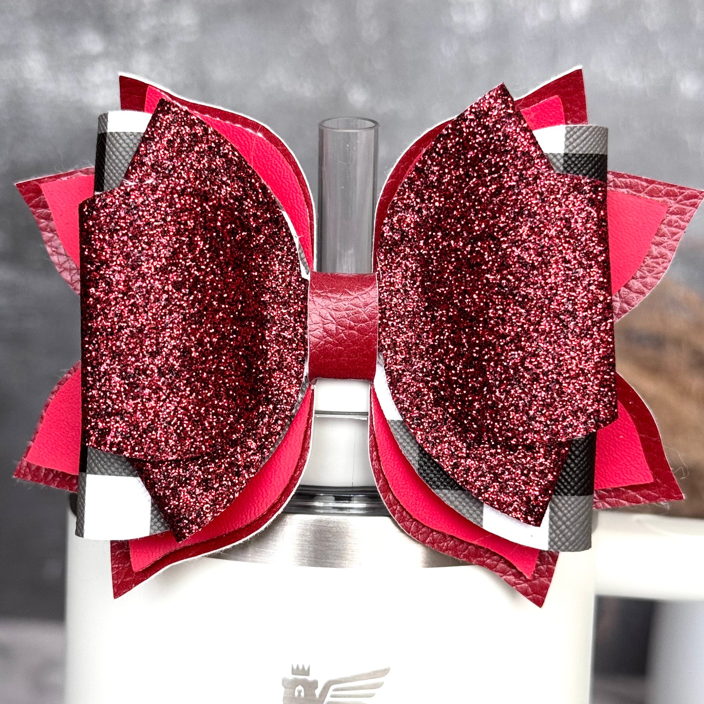 Red Glitter Tumbler Bow