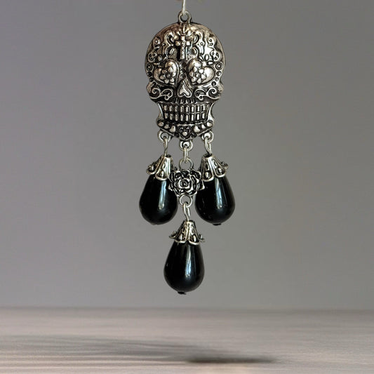 Gothic Sugar Skull Skeleton Charm - Tumbler Handle Charm