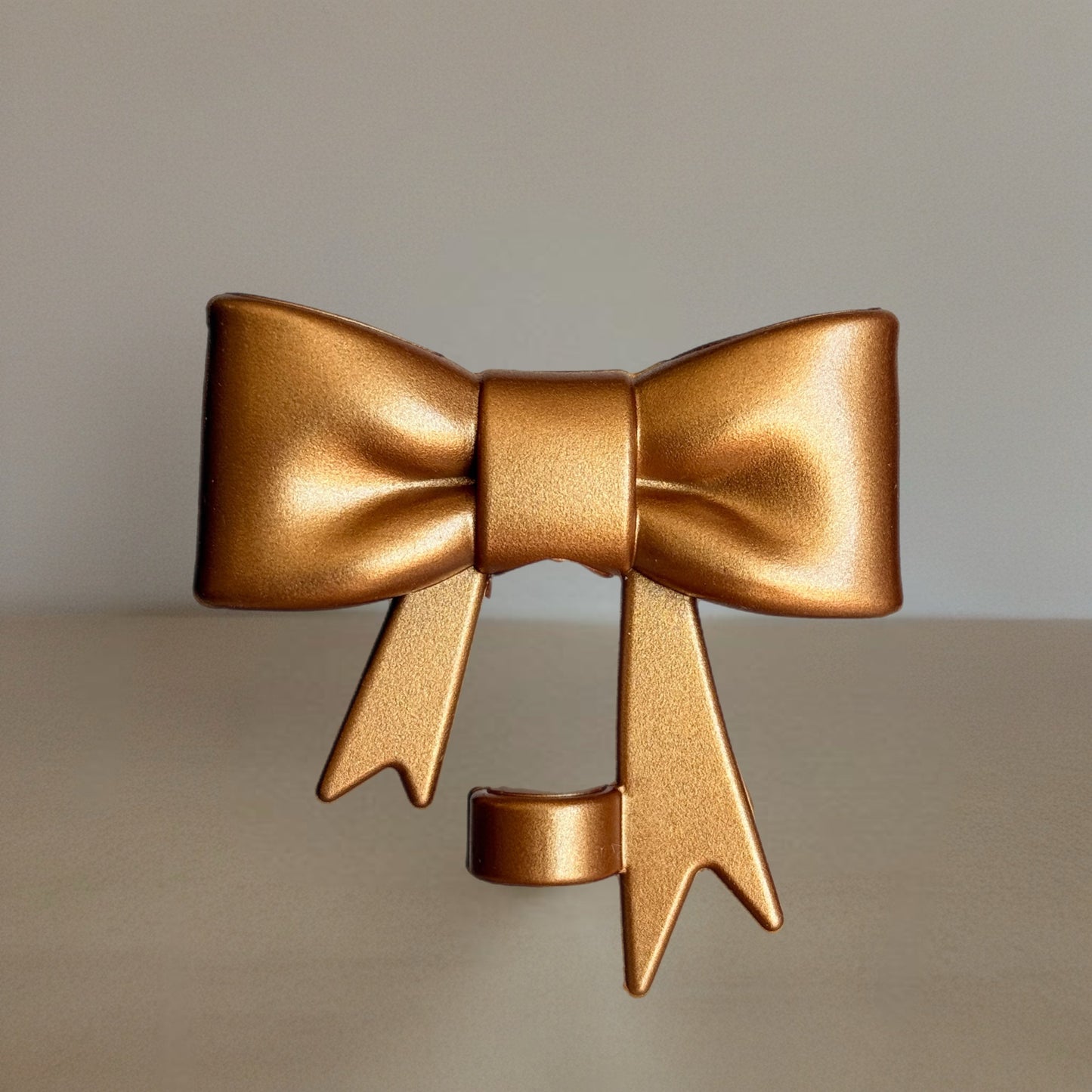 Copper Metallic 3D Bow Straw Topper