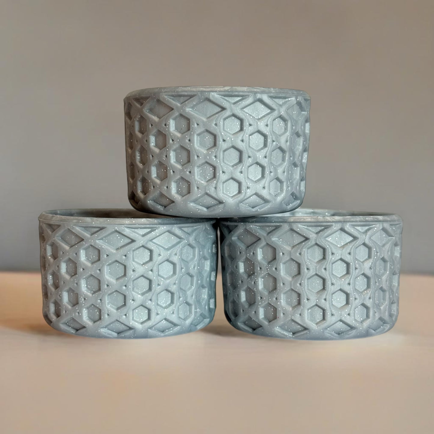 Silver Glitter Pearl WAFFLE Tumbler Boot -fits 20-40oz New!