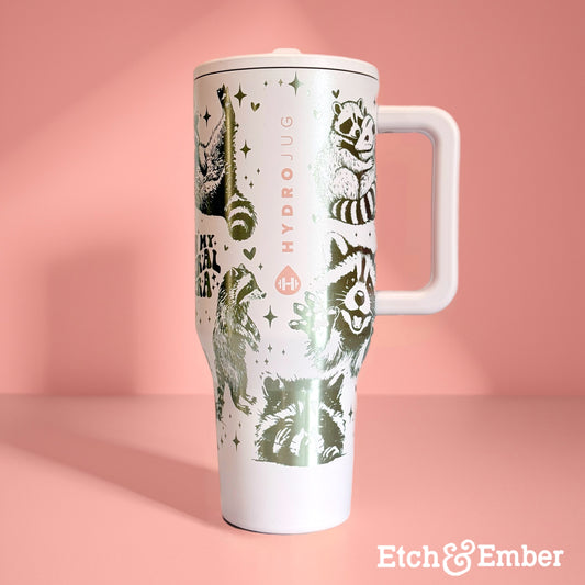 Pink Sand Custom Engraved Hydrojug 40 oz - In My Feral Era