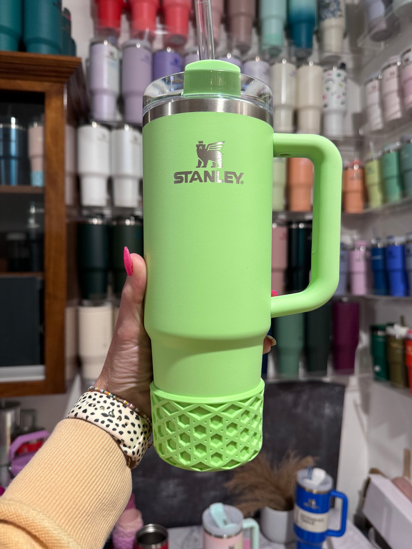 FEATHER GREEN WAFFLE Tumbler Boot -fits 20-40oz New!