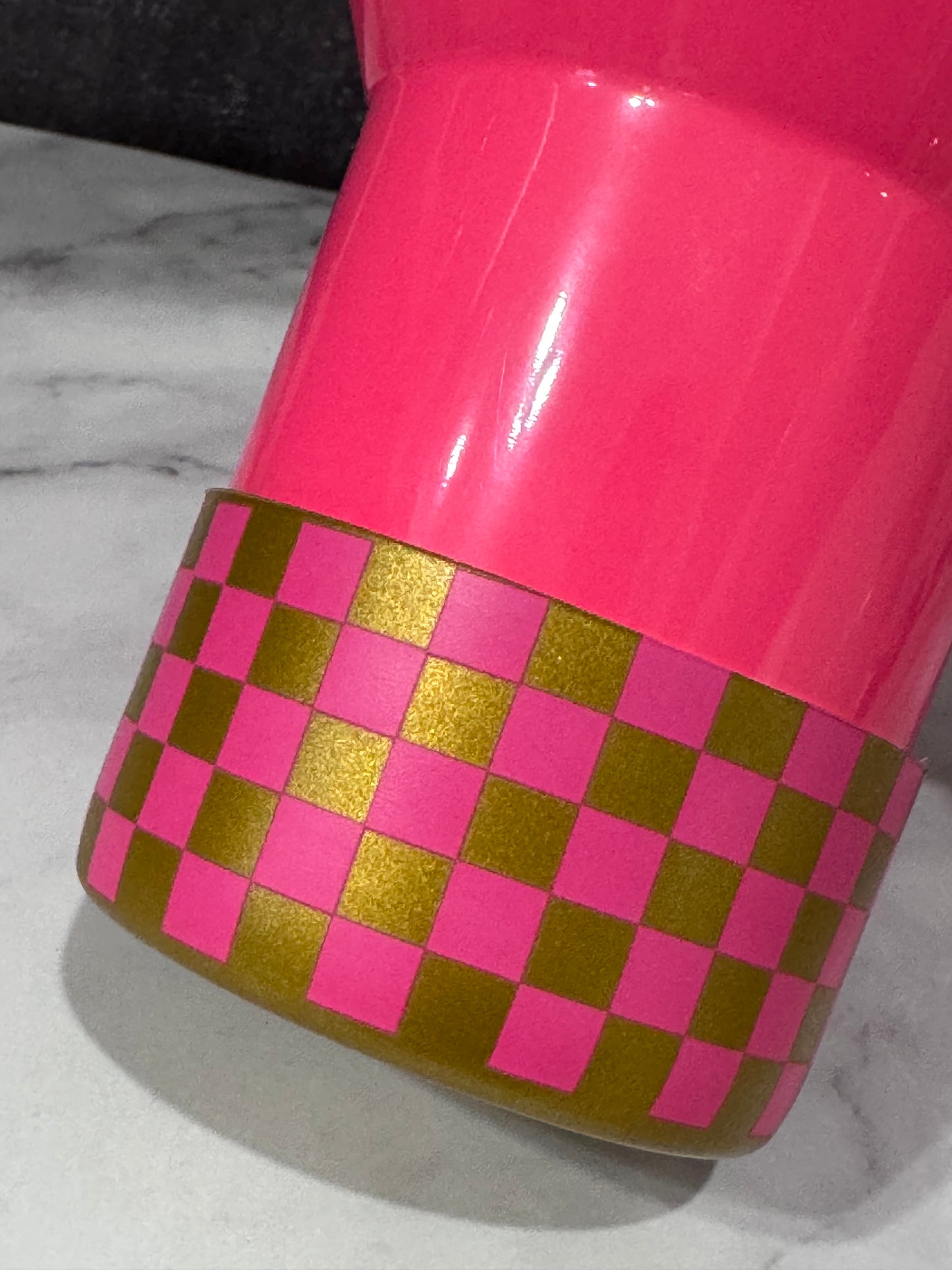 GOLD PINK PARADE CHECKERS Tumbler Boot -fits 20-40oz  NEW!