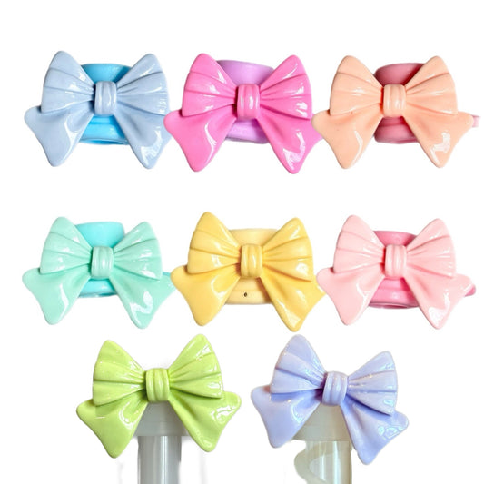 Girly Bow Straw Topper