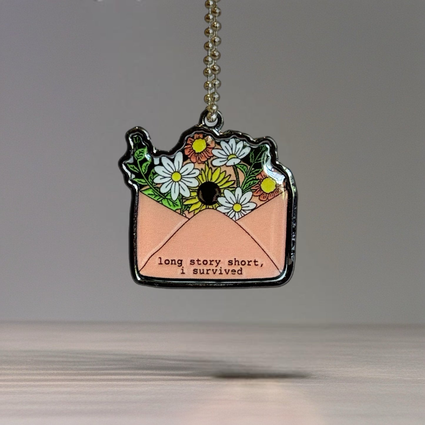 Wildflower ‘I Survived’ Charm - Tumbler Handle Charm