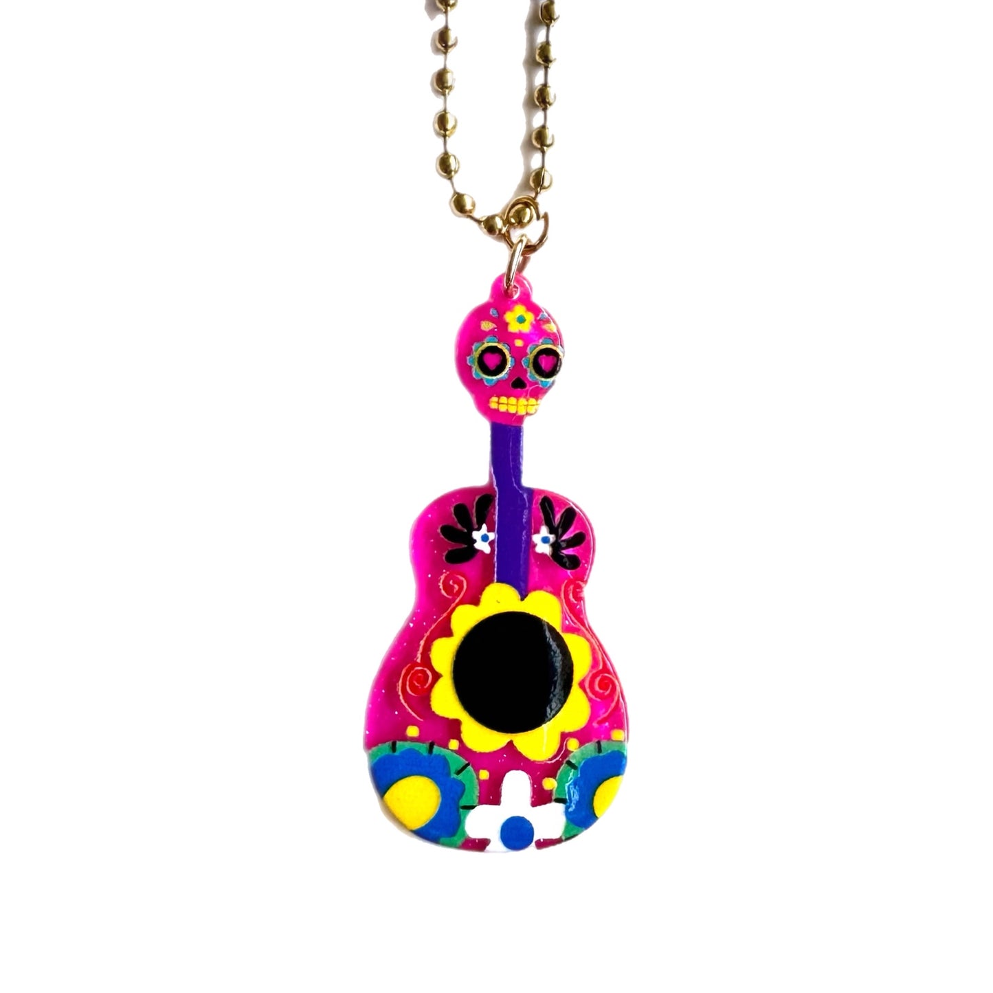 Sugar Skull Guitar Charm - Tumbler Handle Charm