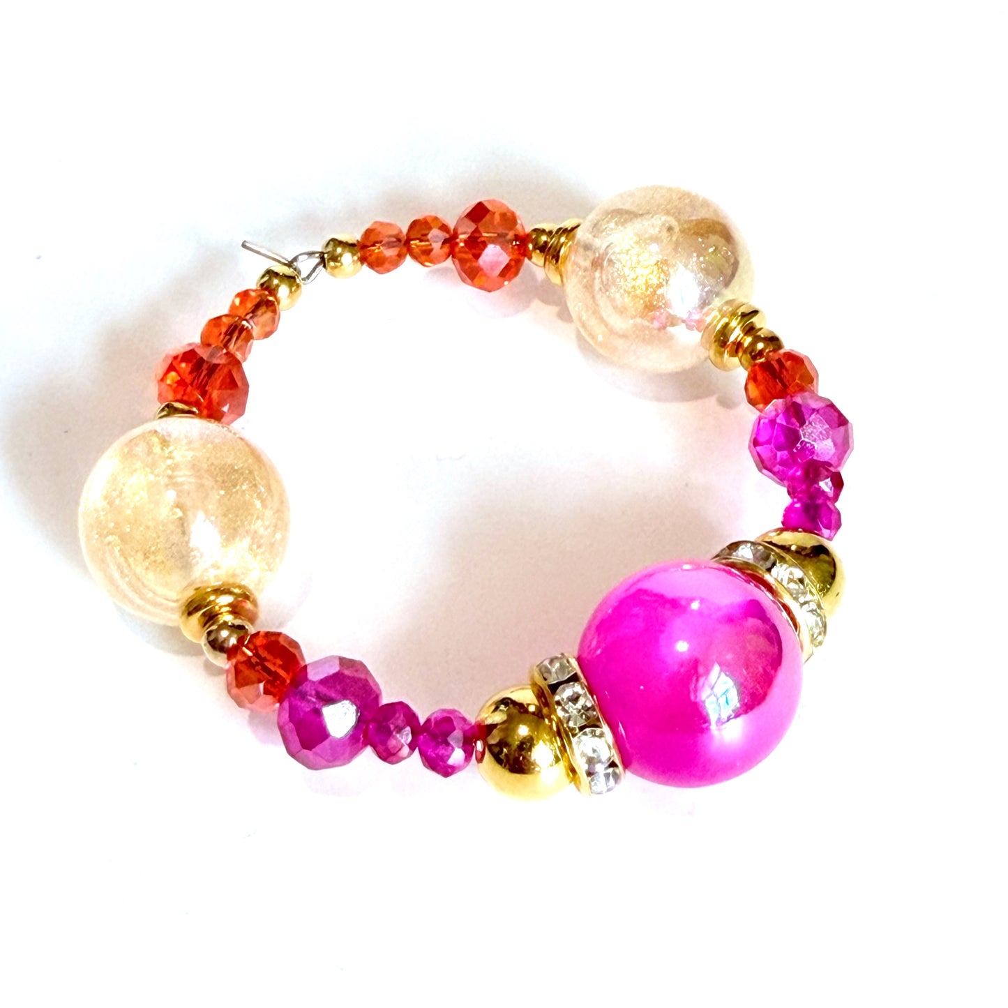 Peach Gingham Halo Charm
