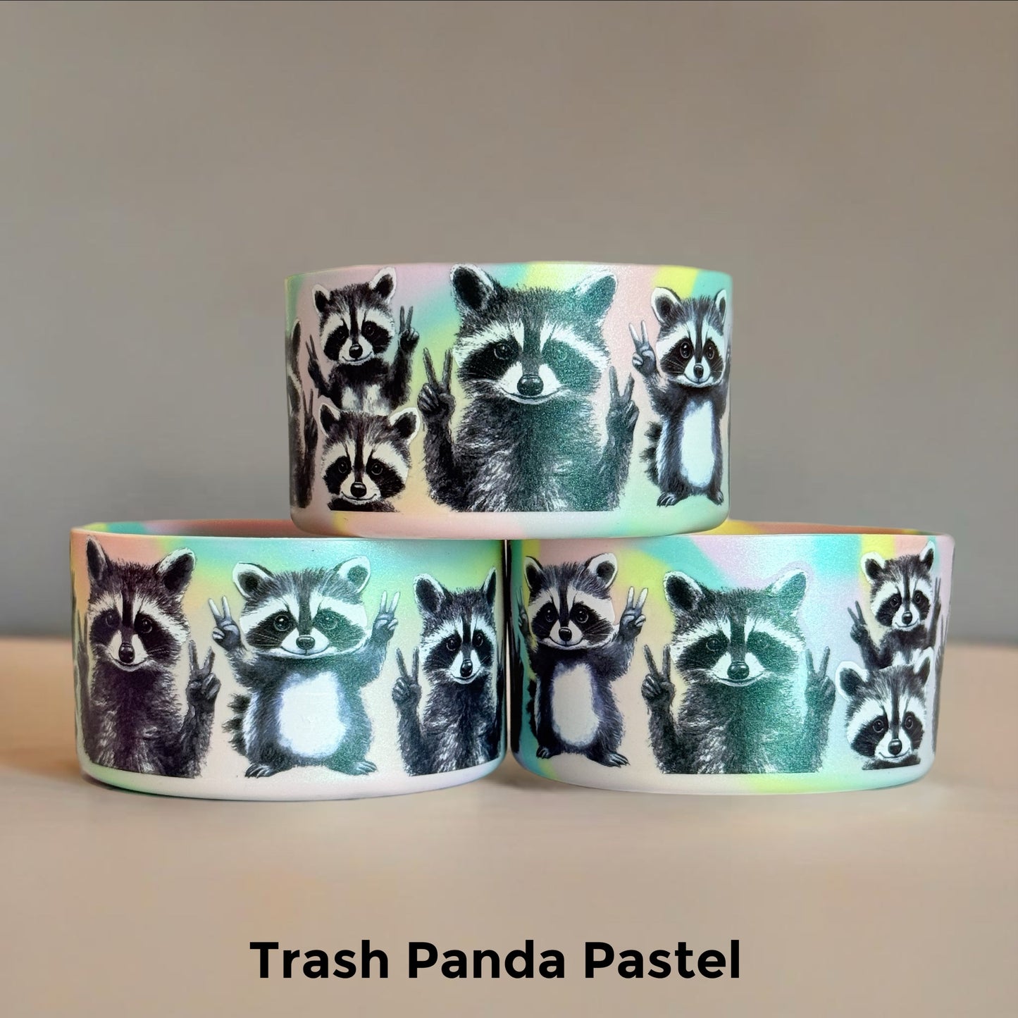 Trash Panda Raccoon Pastel Tumbler Boot -fits 20-40oz
