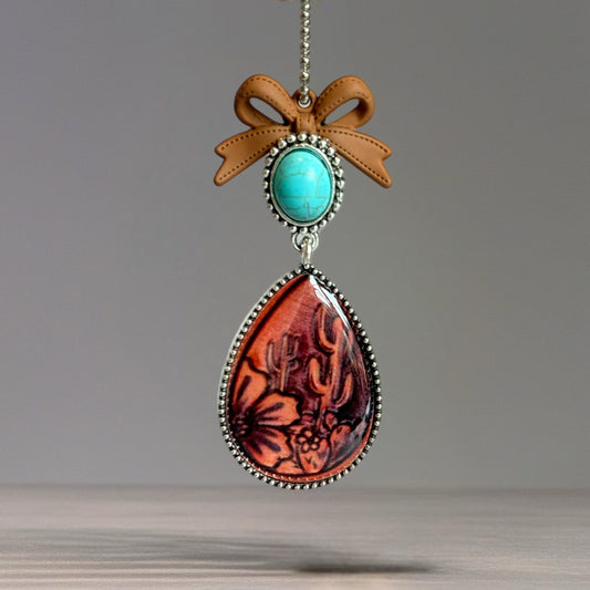 Tooled Turquoise Charm - Tumbler Handle Charm