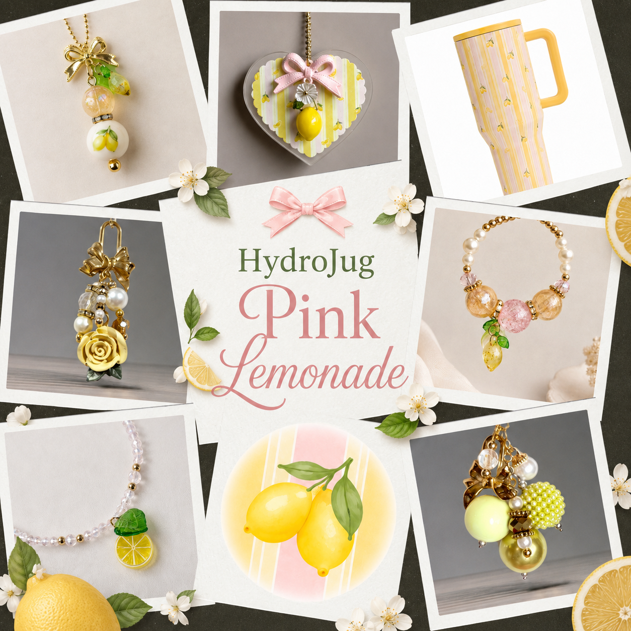 Pink Lemonade Charm - Tumbler Handle Charm