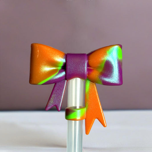 Halloween Night 3D Bow Straw Topper