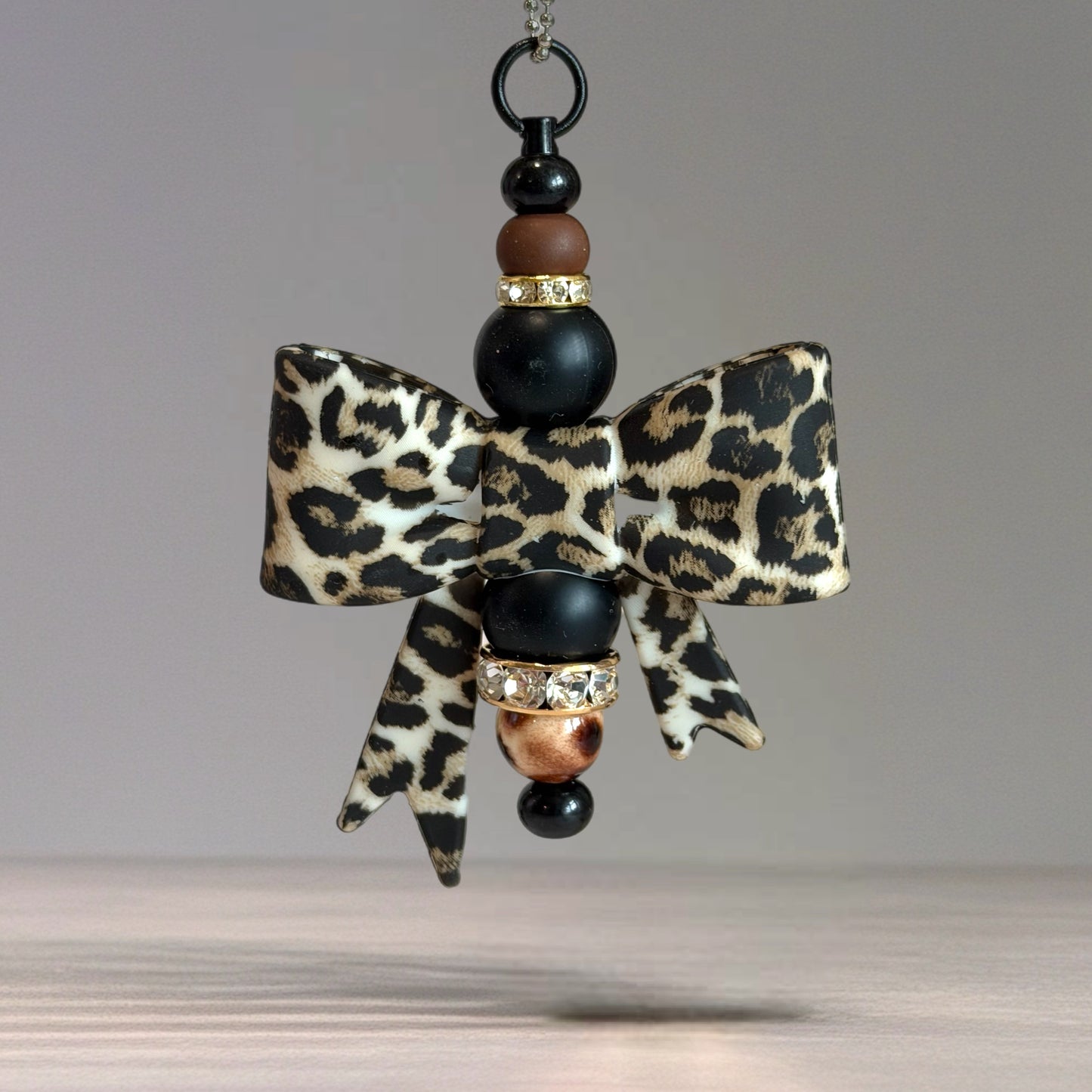 Leopard Luxe 3D Bow Charm - Tumbler Handle Charm