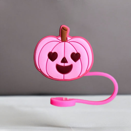 Pink Pumpkin Straw Topper
