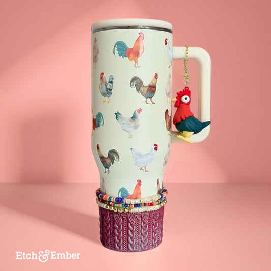 Chicken Themed 40oz Tumbler with Accessories