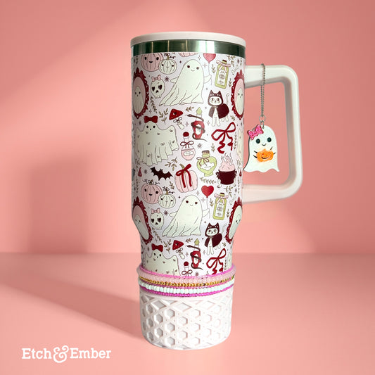 Halloween Themed 40oz Tumbler with Accessories