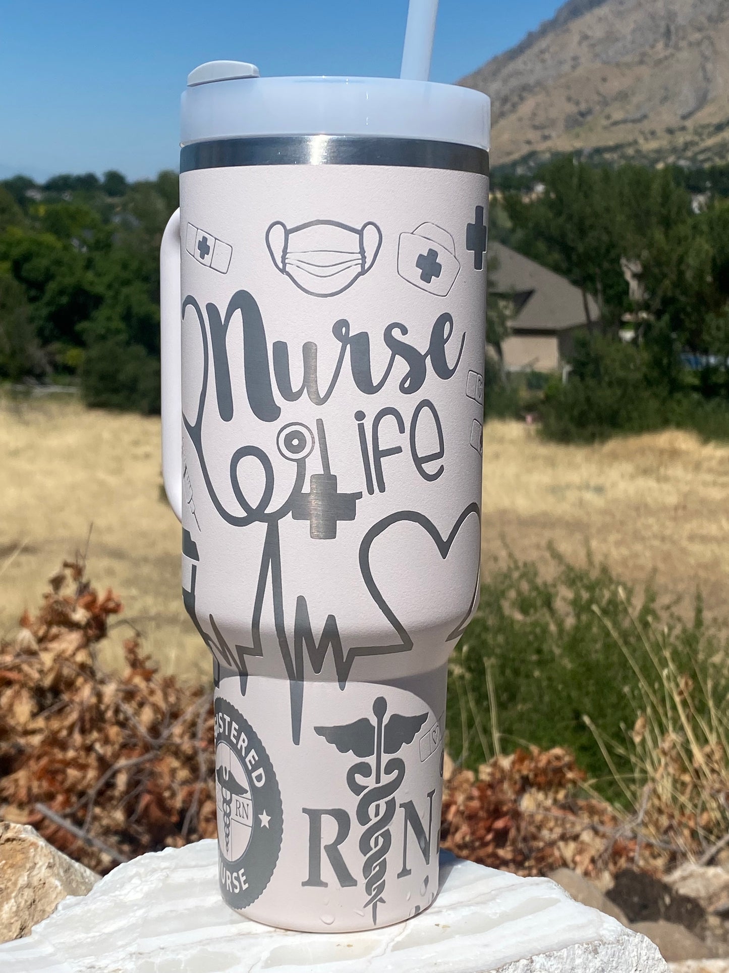 Nurse Design Custom Stanley Adventure Quencher 40 oz tumbler