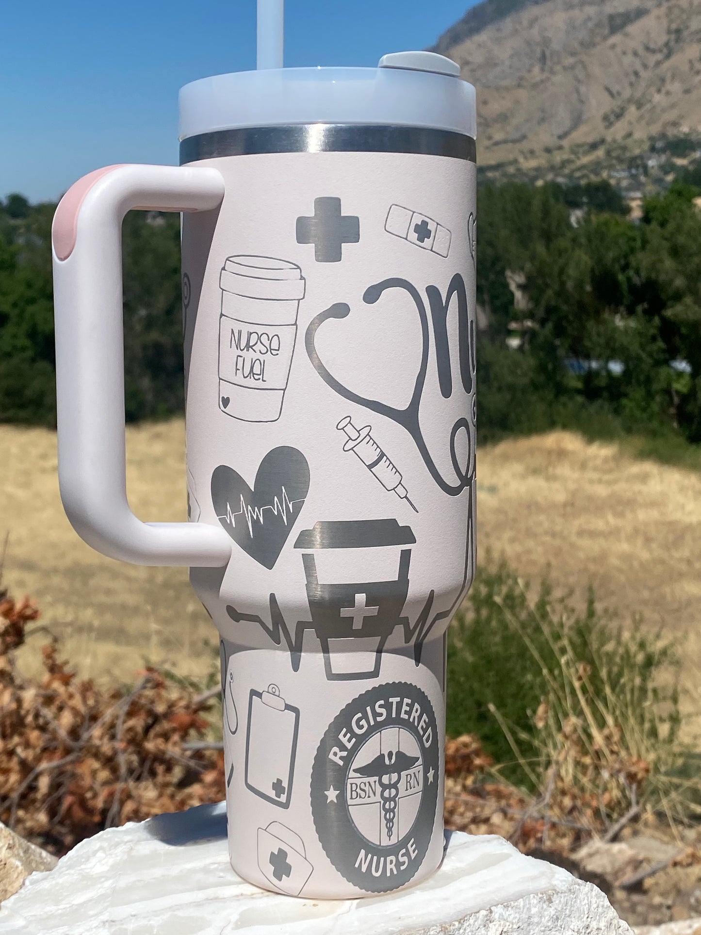 Nurse Design Custom Stanley Adventure Quencher 40 oz tumbler