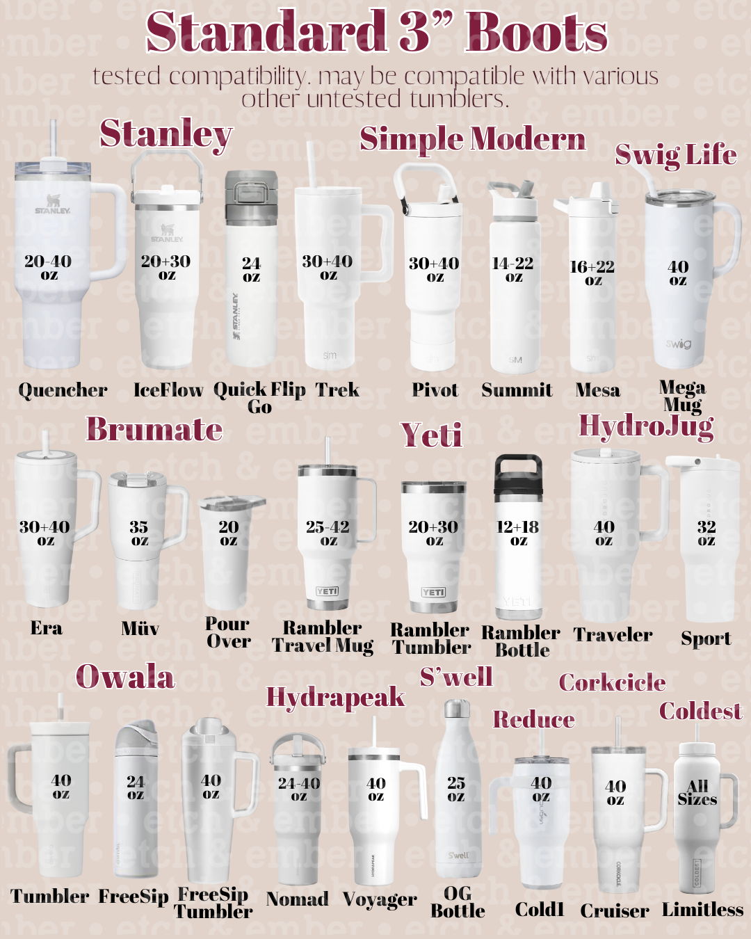 Orchid Shimmer Logo SMOOTH Tumbler Boot -fits 20-40oz New!
