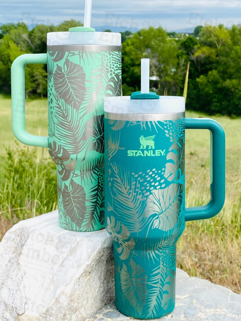 Abstract Tropical Custom Stanley Adventure Quencher 40 oz tumbler – Etch  and Ember