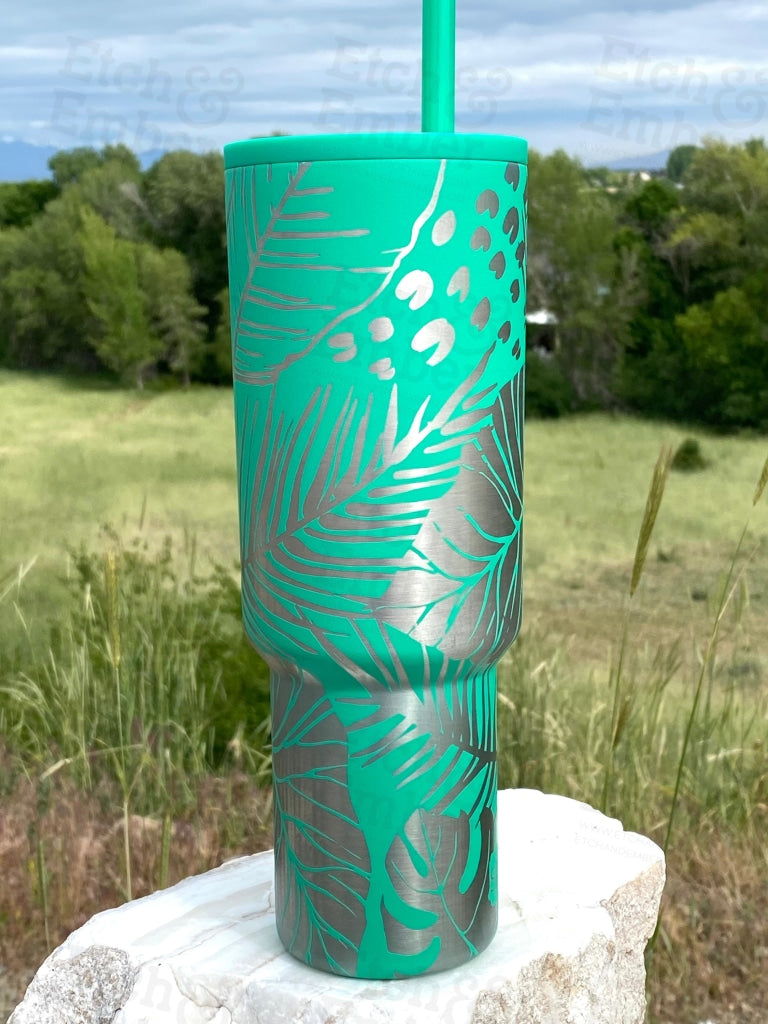 Abstract Tropical Custom Stanley Adventure Quencher 40 Oz Tumbler Tumblers