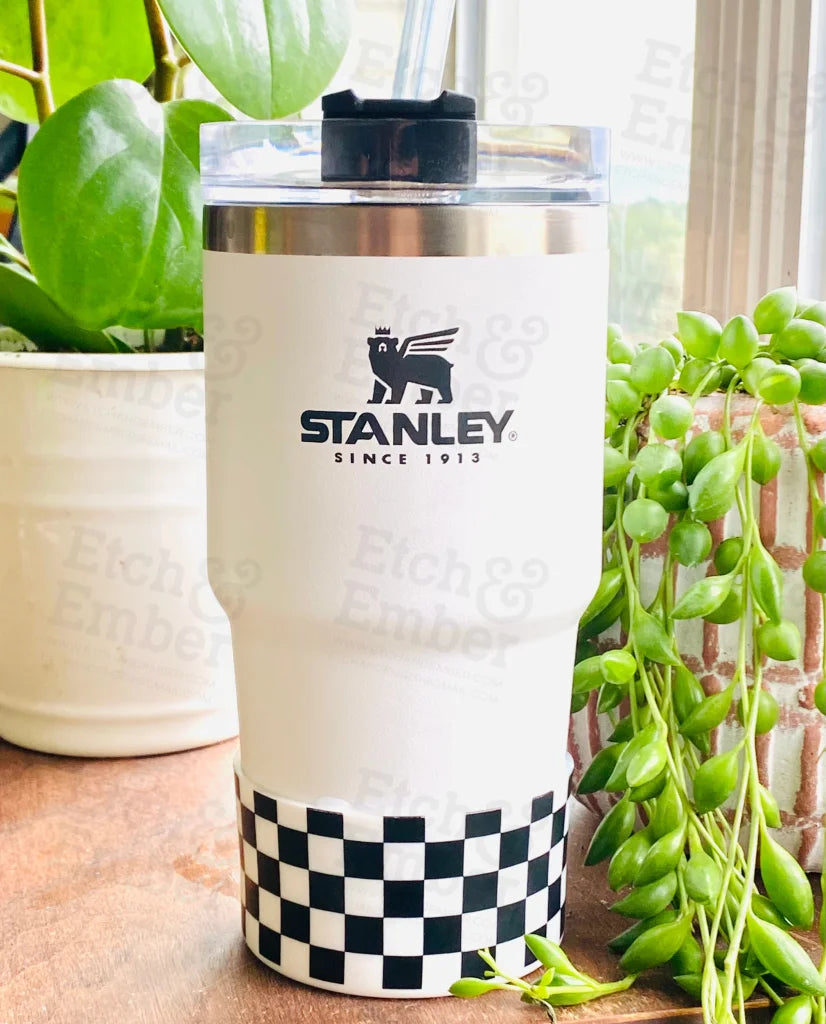 Black & White Checkers Tumbler Boot -Fits 20-40Oz