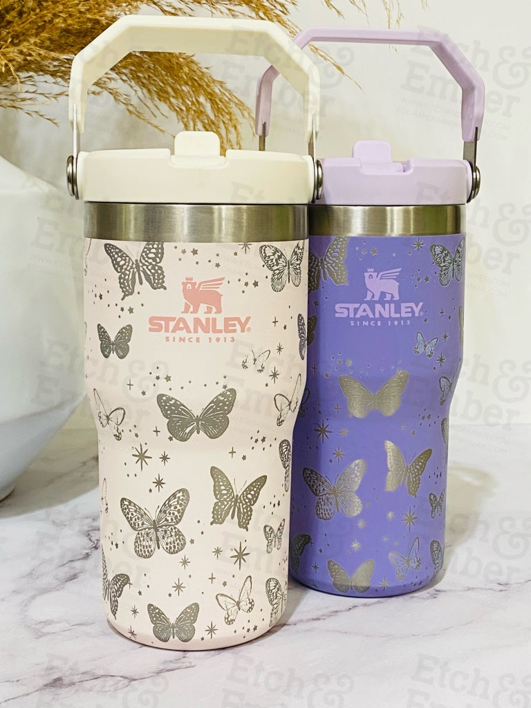 Butterflies Engraved Stanley 20 Oz Iceflow Flip Straw Tumbler Tumblers