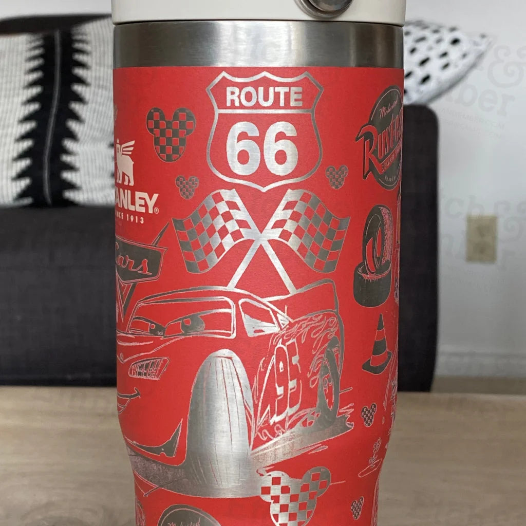 Cars Themed Stanley Ice Flow 30Oz Engraved Tumbler