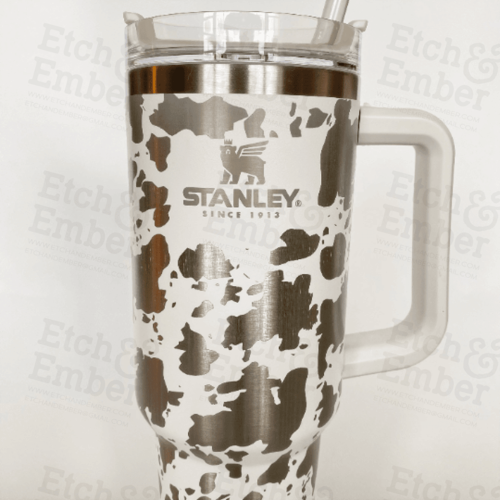 Cow Print Custom Stanley Adventure Quencher 40 oz tumbler – Etch